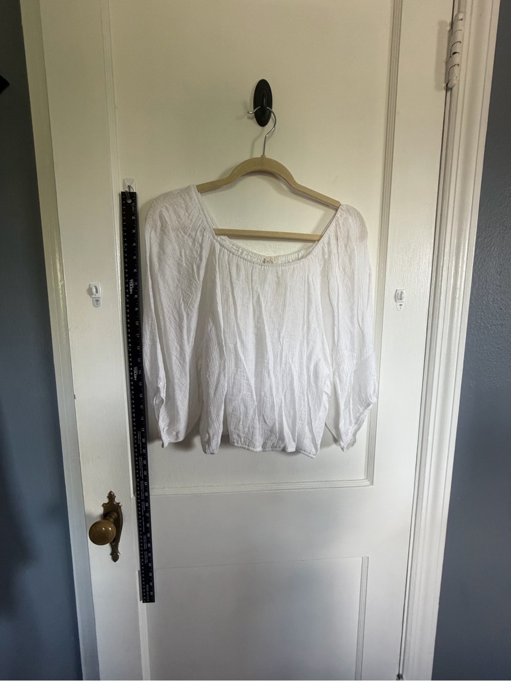 LA MIEL White Boho Peasant Blouse